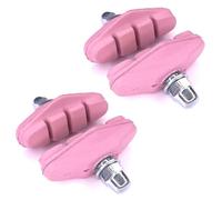cyclingcolors 4 x Racing City Bike Brake Pads 50 mm Brake Pads with Screw Bicycle Brakes Replacement, Pink