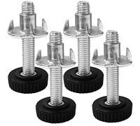 cyclingcolors 4x Adjustable Leveling Feet M4 M5 M6 Threaded Foot Knurled Screw + T Nut Furniture leg (M6x33)