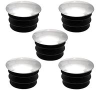 cyclingcolors 5X Round Blanking end Cap Ribbed Plastic Insert Tube Plug Chrome Nickel caps, 45mm