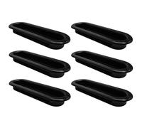 cyclingcolors 6X 31 x 88mm Plastic Recessed Cabinet Handle - Kitchen Door, Cabinet, Drawer, Cupboard - Black