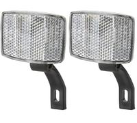 cyclingcolors bike front reflector white with adjustable mounting bracket bicycle MTB (Pack of 2)
