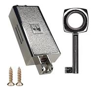 cyclingcolors Cabinet Lock with Key Chrome-Plated Furniture Wardrobe Cupboard Drawer Cabinet Door Catch, Left