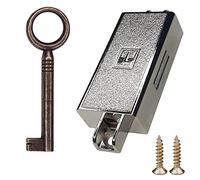 cyclingcolors Cabinet Lock with Key Vintage Rund Burnished Furniture Wardrobe Cupboard Drawer Cabinet Door Catch, Right