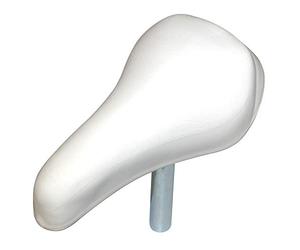 cyclingcolors Children's Comfort Bicycle Saddle with Stem Ø22 mm Draisienne BMX Tricycle Universal with High Density Foam (White)