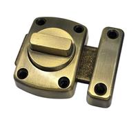 cyclingcolors Door Bolt Anti-Theft with Screws Model 55mm Twist Lock Security Latch Metal Bathroom Bedroom Toilet Furniture Cabinet Door Brass
