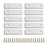 cyclingcolors Furniture Feet Rectangular Furniture Gliders Plastic Floor Spacer 50 x 14 mm Plastic Gliders for Screwing On White Pack of 10