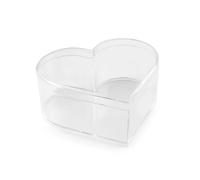 cyclingcolors Plastic Container Clear Heart Shape Container Bottle Glitter Box Earring Ring Small Plastic Storage Box with Lid 9.5 x 11 x 4.5 cm