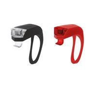 cyclingcolors Red Rear Light Set + Black Front Light Kit Bicycle 2 x LED Seat Post Mount