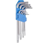 cyclingcolors Torx Key Sizes T10 to T50 Chrome Vanadium Steel Box Angle Key Cars Furniture Appliances Silver Pack of 9