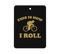 Cyclist How I Roll Car Air Freshener Decorative Hanging Aromatherapy Tablets for Car Trucks Square