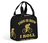 Cyclist How I Roll Insulated Lunch Bag Food Storage Bags with Handle for Work Travel Picnic
