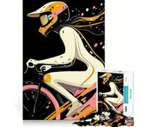 Cyclist in Motion 1000 Piece Jigsaws for Teenagers Puzzle Logic Game Tight Edge Hard Challenge Night Fun (38x52cm)
