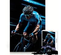 Cyclist in Motion 1000 Pieces Puzzles for Adults Mental Skill Snug Cut Enjoyable Challenge Xmas Surprise (38x26cm)