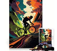 Cyclist in Mountain Landscape Jigsaw Puzzles 1000 Pieces for Adults Decompress Game Tight Joint Home Enjoyable (38x26cm)