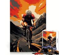 Cyclist in Mountain Pass 1000 Piece Jigsaws for Adults Puzzle Decompress Tight Joint Fun Challenge Art Decor (38x52cm)