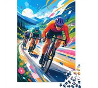 Cyclist Mountain Road Jigsaw Puzzle, 1000 Pcs For Adults