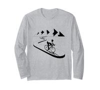 Cyclist on Mountain Road Graphic Outdoor Biking Adventure Long Sleeve T-Shirt