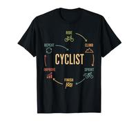 Cyclist Ride Climb Sprint Finish Repeat Road Cycling Mindset T-Shirt