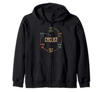 Cyclist Ride Climb Sprint Finish Repeat Road Cycling mindset Zip Hoodie