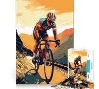 Cyclist Ride on A Mountain Puzzles for Adults 1000 Puzzles Memory Build Smooth Connection Home Enjoyable Home Art (38x52cm)