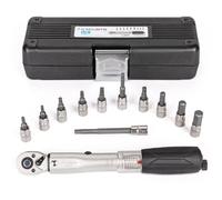 cyclists 1/4 Inch Drive Click Torque Wrench Set -2 to 24Nm - Bicycle Maintenance Kit for Road & Mountain Bikes - Includes Allen & Torx Sockets, 4mm 5mm Extension Bar & Storage Box
