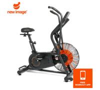 New Image Cyclone X3 Air Assault Exercise Bike - Unlimited Resistance Levels - LCD Display to Monitor RPM, Speed, Distance, Time & Calories Burned - Reinforced Steel Construction Design