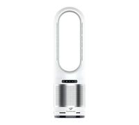 CyclonicAir Pro Pure Bladeless Tower Fan Heater & Cooler with H13 HEPA Filter, 3-in-1 Heating Cooling & Air Purifier, Quiet Oscillating Fan with Remote, 8 Speeds, Pearl Silver