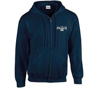 Cyclops Print 100% France Six Nation Rugby ZIP HOODIE Kids NAVY Age 4