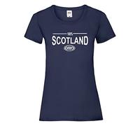 Cyclops Print 100% Scotland Six Nation Rugby T-Shirt Ladies Navy Ladies 16/18