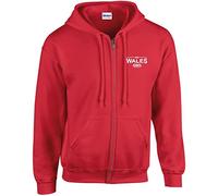 Cyclops Print 100% Wales Six Nation Rugby Badge HOODIE Ladies RED Ladies 14/16