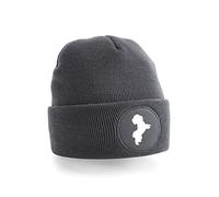 Cyclops Print Bichon Frise Dog Walking Beanie Hat Grey/White
