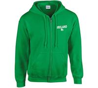 Cyclops Print Ireland Six Nation Rugby Split Text ZIP HOODIE Ladies GREEN Ladies 16/18