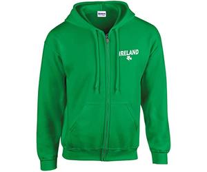 Cyclops Print Ireland Six Nation Rugby Split Text ZIP HOODIE Ladies GREEN Ladies 16/18