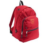 Cyclops Print Liverpool Backpack, Black with Gold Liverbird Logo, 24 Litres, Padded Adjustable Straps, Multiple Zip Pockets, Headphone Port (Red/Gold)