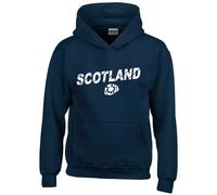 Cyclops Print Scotland Six Nation Rugby Split Text HOODIE Kids NAVY Age 12
