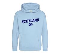 Cyclops Print Scotland Six Nation Rugby Split Text HOODIE Ladies SKY Ladies 16/18