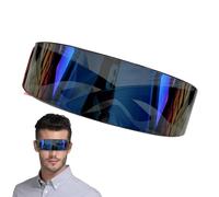 Cyclops Sunglasses - Futuristic Visor Shades, Rimless Mirror Glasses | Trendy UV Protection Eyewear Shield, Fashion Cyber Style Sunglasses with Reflective Lens for Women Men Party Festival