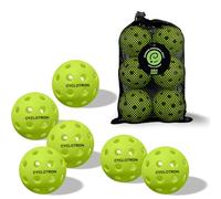 cyclotron 6-Pack Premium Pickleball Balls - USAP Approved, 40 Holes Outdoor/Indoor Pickle Balls with Bag, Perfectly Balanced, High Bounce True Flight, Pickle Ball for Tournament Play(Green)