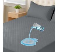 CYCMACO Single Waterproof Mattress Protector 90 x 190 cm, Anti-Dust Mite Mattress Protector with Elastic All Around Design, Breathable, Extra Deep, Machine Washable, Durable, Removable, Grey