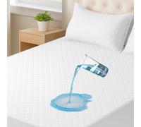 CYCMACO Waterproof Double Mattress Protector 160 x 200 cm, Anti-Dust Mite Mattress Protector with Elastic All Around Design, Breathable, Extra Deep, Machine Washable, Durable, Removable, White