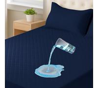 CYCMACO Waterproof Single Mattress Protector 90 x 200 cm, Anti-Dust Mite Mattress Protector with Elastic All Around Design, Breathable, Extra Deep, Machine Washable, Durable, Removable, Dark Blue