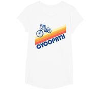 Cycopath! Funny Mountain Biking Vintage 80s T-Shirt, Girls, White, Medium