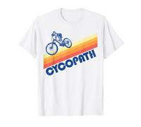 Cycopath! Funny Mountain Biking Vintage 80s T-Shirt, Men, White, X-Large