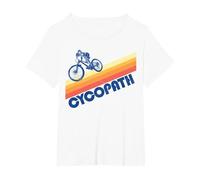 Cycopath! Funny Mountain Biking Vintage 80s T-Shirt, Women's Plus, White, 3X