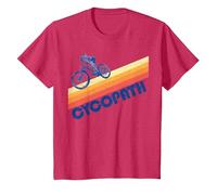 Cycopath! Funny Mountain Biking Vintage 80s T-Shirt, Youth, Red Heather, 2T