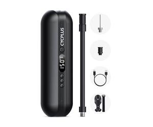 CYCPLUS Air Pump I50PSI Electric Compressor Portable Bicycle Pump Mini Tyre Pump with Digital LED Display LED Light Rechargeable Li-ion for All Bicycles Motorcycles and Cars