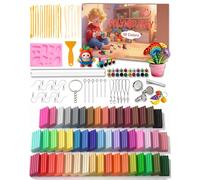 cyctravel Polymer Clay Set, 50 Colors Polymer Clay Includes 20 Sculpting Tools and 9 Accessories, Oven Bake Clay for DIY Crafts for Beginners