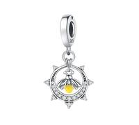 CYCUFF 925 Sterling Silver Charms Suitable for Charm Necklaces, Bracelet Pendants Beads Jewellery Gift for Women Family Friends (Glow in the Dark Firefly Charm)