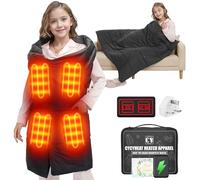 CYCYHEAT Kids Heated Blanket Battery Operated - Boys and Girls 7.4V DC Portable Wireless Cordless USB Heating Blanket for Outdoors (Black)