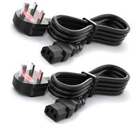 CYD 4FT 18AWG Power Cable IEC320 C13 to NEMA 5-15P, 10A/250V AC Cord, Ideal 3 Prong Replacement for Monitors, PCs, TVs, Printers, Projectors, Electronics, Black, Pack of 2, Durable and Safe